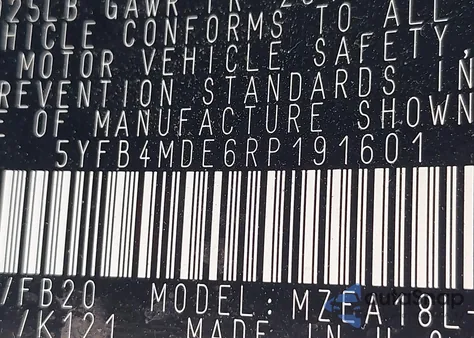 2024 Toyota Corolla Le from USA, damaged, VIN 5YFB4MDE6RP191601